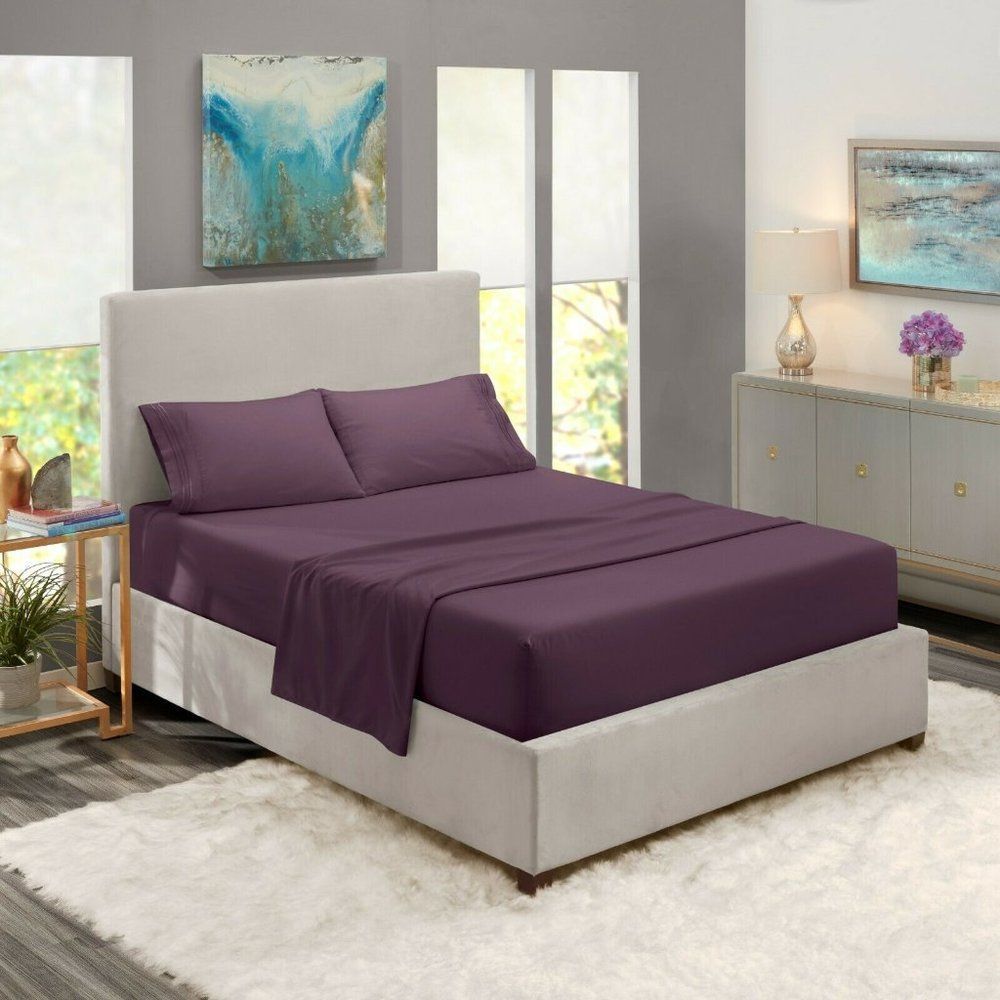 Purple Egyptian Comfort Bed Sheets 4 Piece!